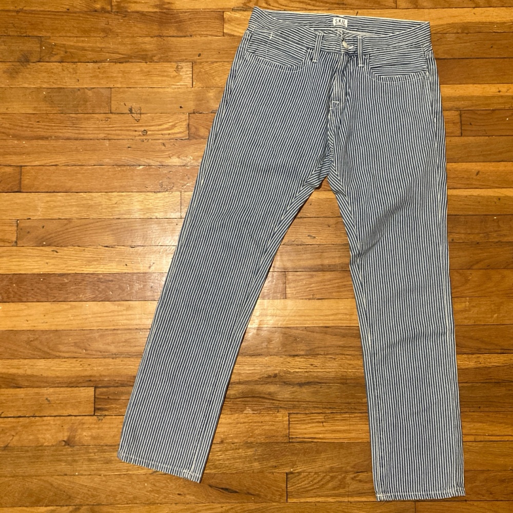 Men's Striped Blue Jeans